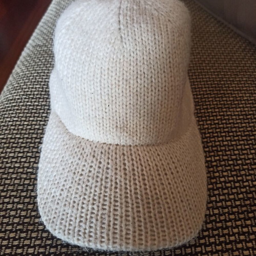 Knitted baseball hat used, white, one size