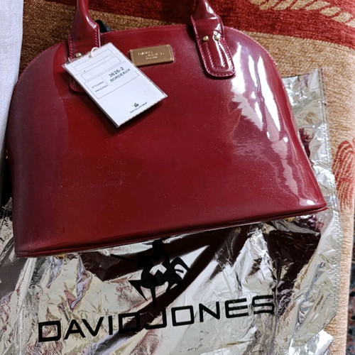 David Jones women's red handbag new with tags
