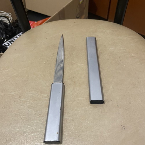 Silver paper cutter with case like new