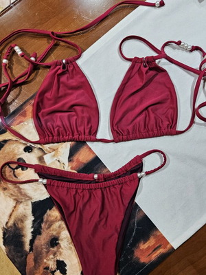 Decoro burgundy bikini set like new, size S