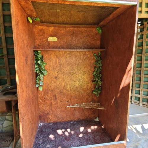 Handmade Terrarium Large OSB Cage with Sliding Double Glass 105x81.5x191 cm