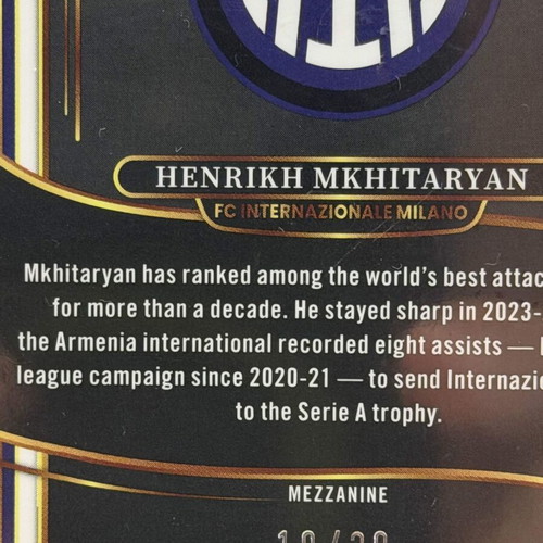 2024-25 Panini Select Serie A Soccer Henrikh Mkhitaryan Mezzanine Red Wave Prizm card new