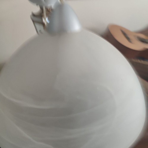 Glass ceiling light heavy milky, like new