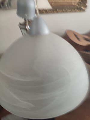 Glass ceiling light heavy milky, like new