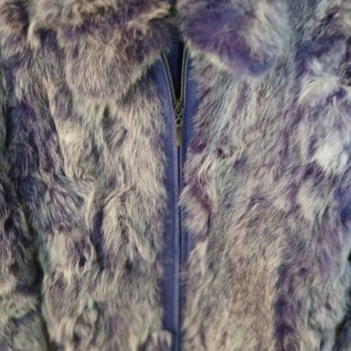On Line purple faux fur jacket size S like new