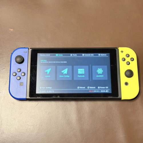 Nintendo Switch V2 console with 128GB SD card and charger