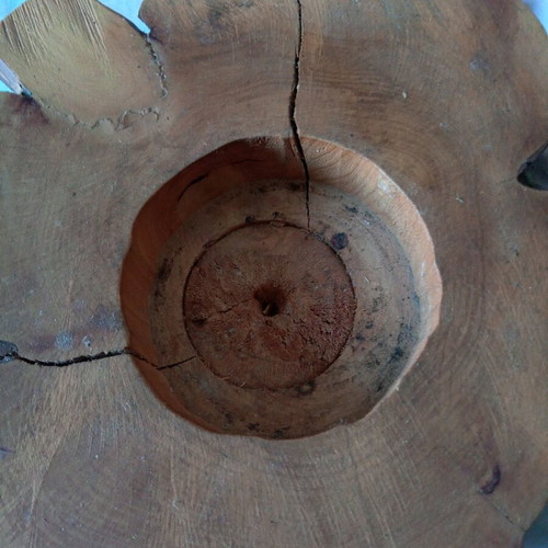 Wooden handmade decorative cedar candle holder large size made to order