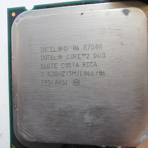 Intel Core 2 Duo E7500 processor used, 2.93GHz, LGA 775 socket