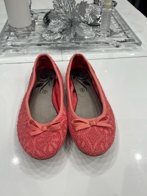 Women's ballet flats used, coral color, size 38