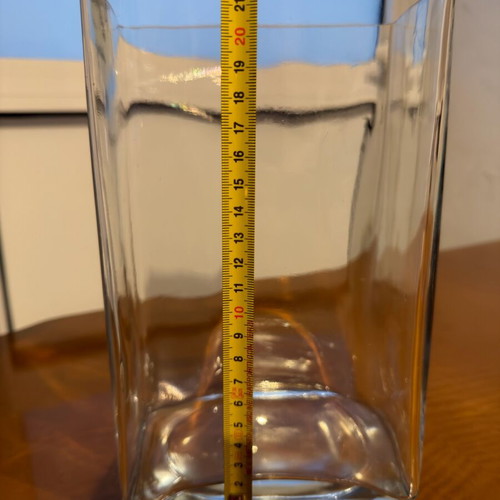 Glass vase modern minimal design 23cm like new