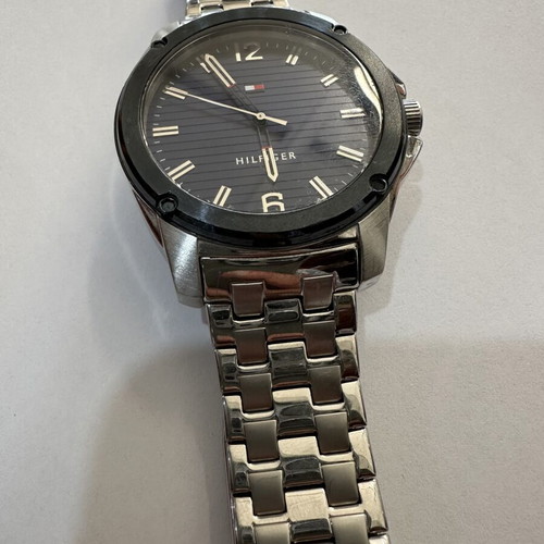 Tommy Hilfiger men's watch like new with blue dial and steel bracelet