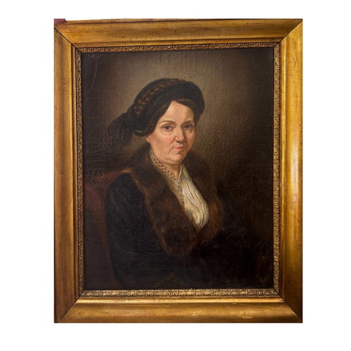 Portrait 1870 oil painting on canvas used, 40x50cm