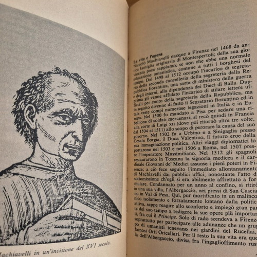 Machiavelli Il Principe e altre opere politiche like new, Italian