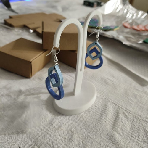 Blue Drop Earrings handmade, 3D printed, made to order