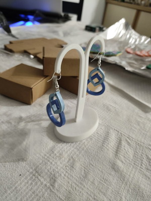 Blue Drop Earrings handmade, 3D printed, made to order