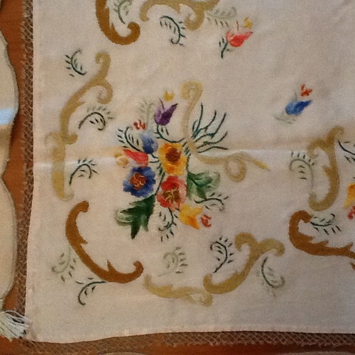 Embroidery used, vintage silk set of 10 pieces