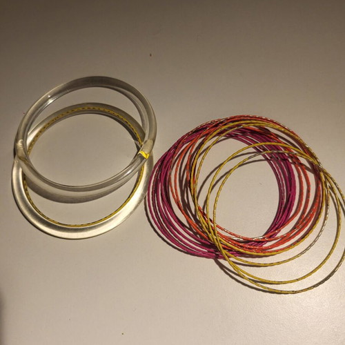 Bracelets like new, set with various designs and colors