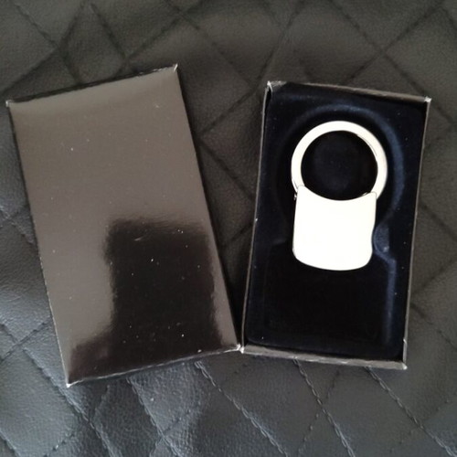 Keychain with open ring and snap ring mechanism made of steel new