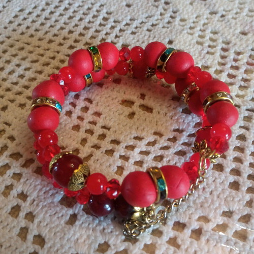 Boho handmade red bracelet new