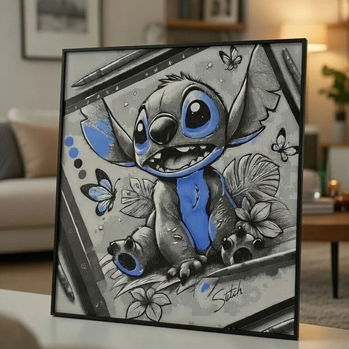 Stitch 3D printed frame new 20×20 cm with frame