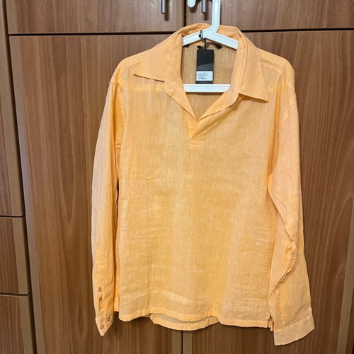 Men's linen shirt Vittorio Artist size L orange like new