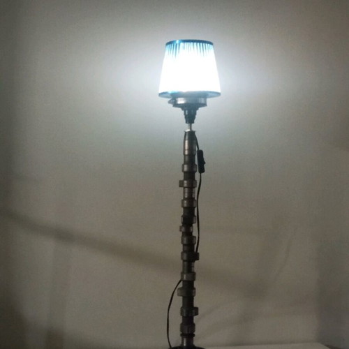 Handmade floor lamp from camshaft and car clutch plate new