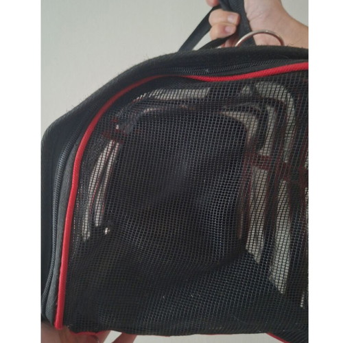 Pet carrier bag red and black, very good condition