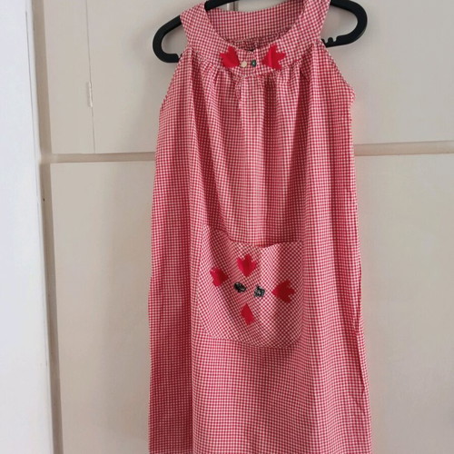 Vintage dress medium, white and red