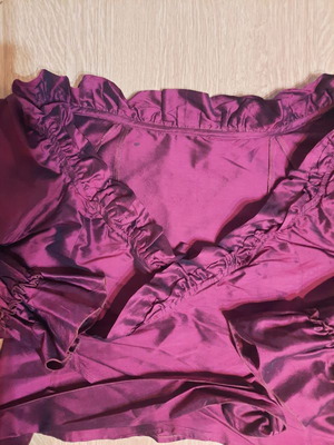 Silk shirt with ruffles new, purple, size XL