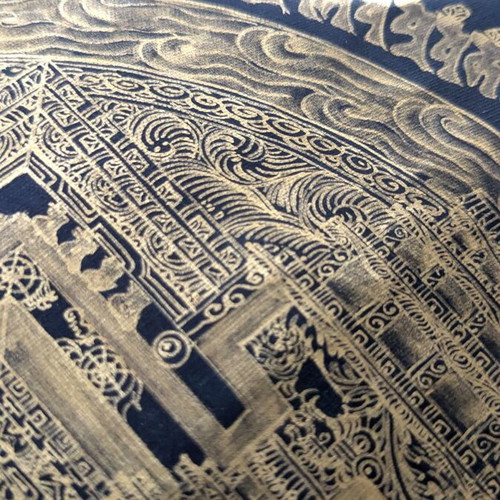 Kalachakra Mandala handmade authentic painting with gold like new
