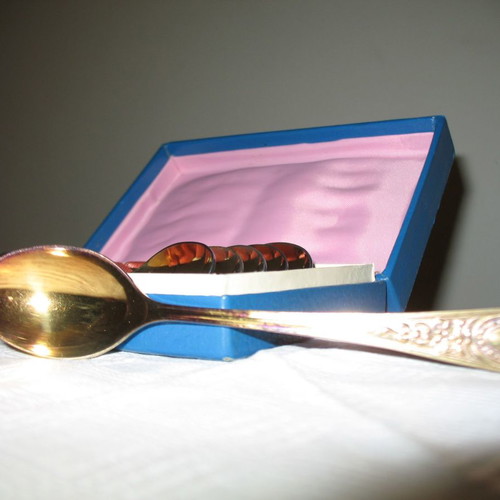 Gold-plated teaspoons new, set of 6, from Soviet Union