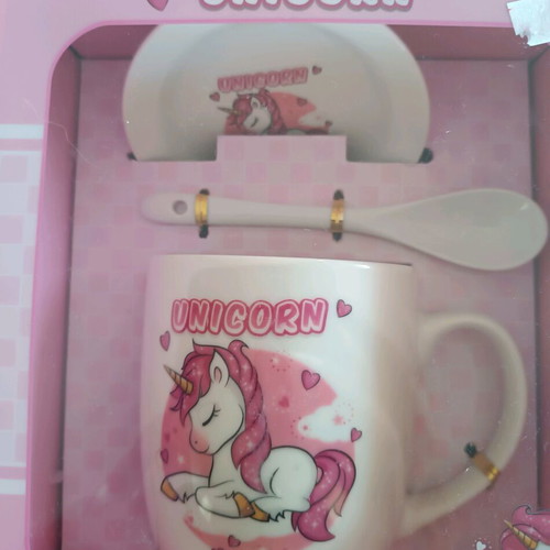 Ceramic unicorn mug set with saucer and spoon and PJ Masks mug new