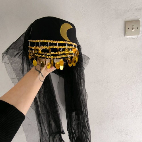 Carnival hat hanoumissa black with gold new