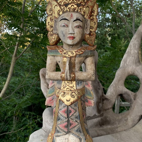 Balinese Wooden Statue of Hindu Deity Rama like new