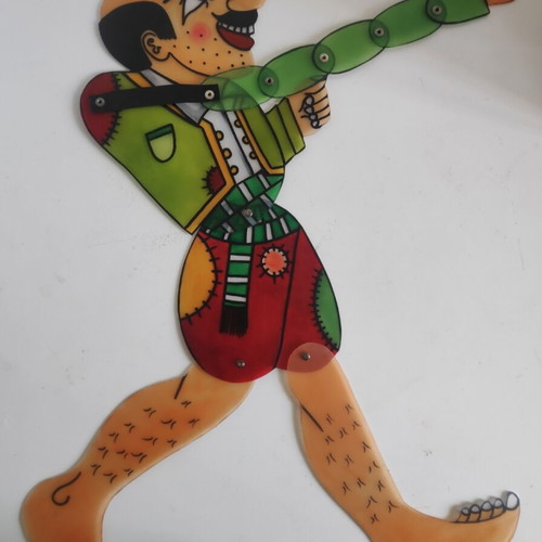 Karagiozis shadow theater figure new, plastic 60 cm