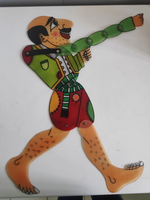Karagiozis shadow theater figure new, plastic 60 cm