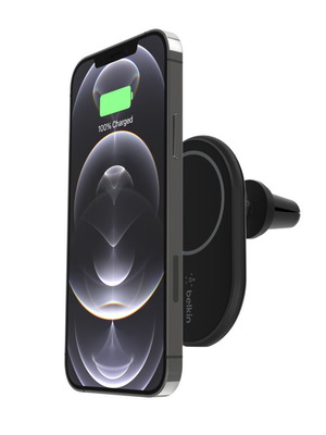 Belkin Βάση Κινητού Αυτοκινήτου magsafe Boost σφραγισμένη με Μαγνήτη και Ασύρματη Φόρτιση