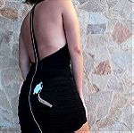  μαύρο κολλητό φόρεμα με υπέροχη πλάτη αφόρετο