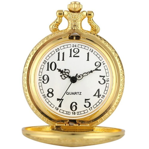 Gold-Plated Pocket Watch New Inspired by 1920 Era
