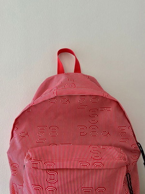 Eastpak striped red white backpack used