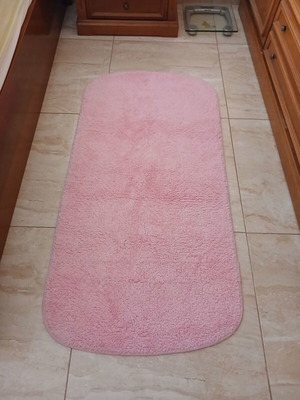 Pink bathroom rug, 100% cotton, German origin