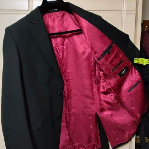 Aslanis Men Suit size 52 like new, black wool blend