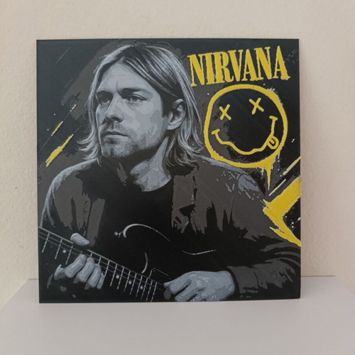 Nirvana Kurt Cobain 3D Printed Wall Art new