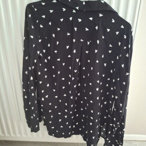 Shirt with hearts, black, Sinsay, size XS