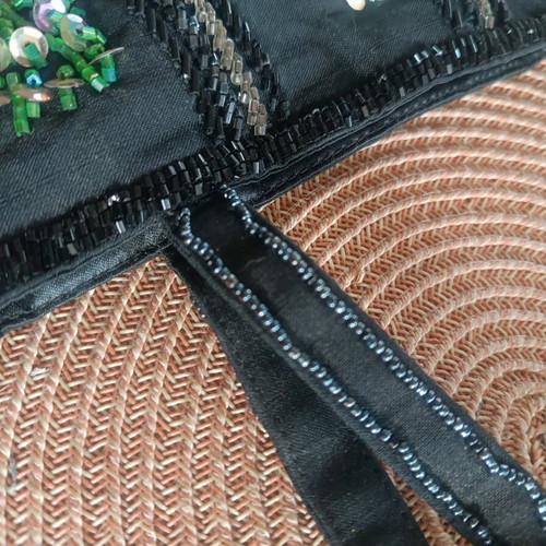 Paradis d’Enfer handbag like new, black with sequins and floral details