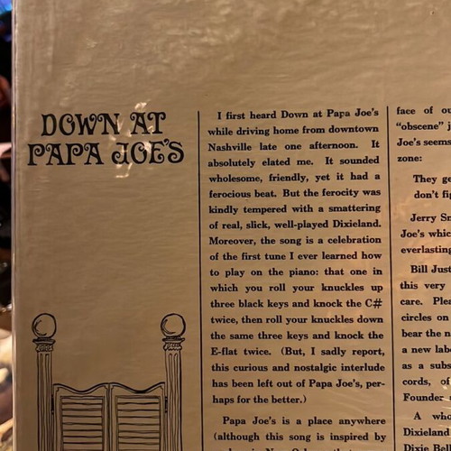Dixie Belles With Cornbread And Jerry – Down At Papa Joe’s vinyl used