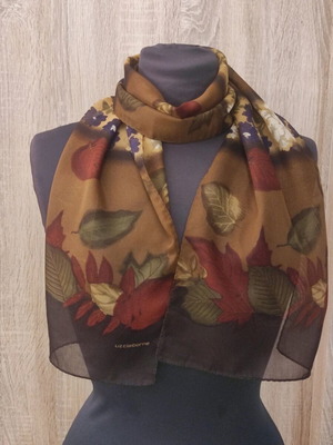 Liz Claiborne κασκόλ vintage σαν καινούργιο, καφέ πολύχρωμο