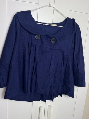 Wool Merino Blue Women's Jacket Cardigan Size 40 Used