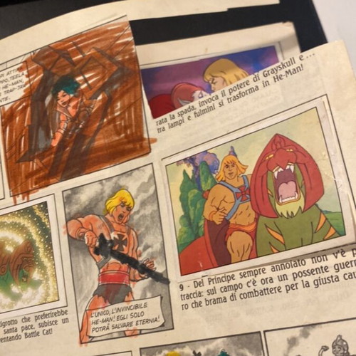 Panini Masters of the Universe Sticker Album used for transfer