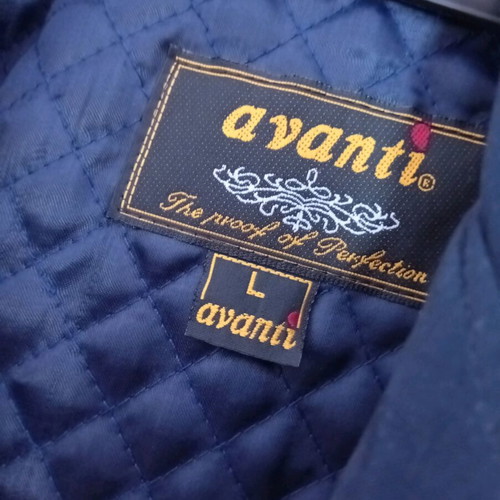 Avanti blue velvet trench coat like new, size L